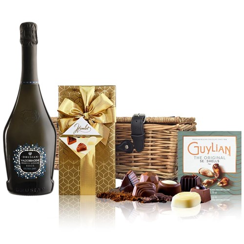 Drusian Valdobbiadene Prosecco Superiore D.O.C.G. Extra Dry 75cl And Chocolates Hamper